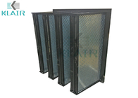 Marco de acero plástico/galvanizado del filtro de aire compacto del banco del gránulo V del carbono activado